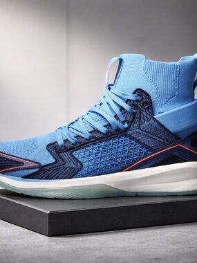 APL Concept X Mens Size 10 Light Blue High-Top Knit Sneaker with Navy Accents🔥🔥